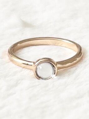 5/$15 🩷 MUST BUNDLE Delicate Gold Moonstone Bezel Ring - Minimal Women’s Jewelry